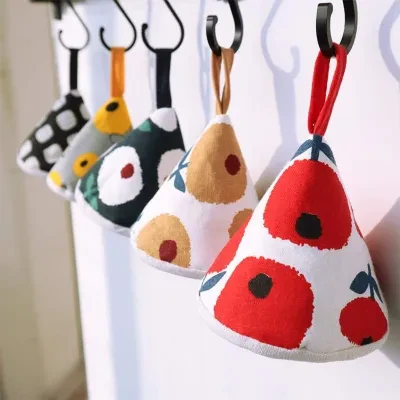 鍋蓋・ハンドルカバー・台所・断熱・和風・さんかく・布素材・帽子・鍋・キャセロール・イヤーカバー・カバー