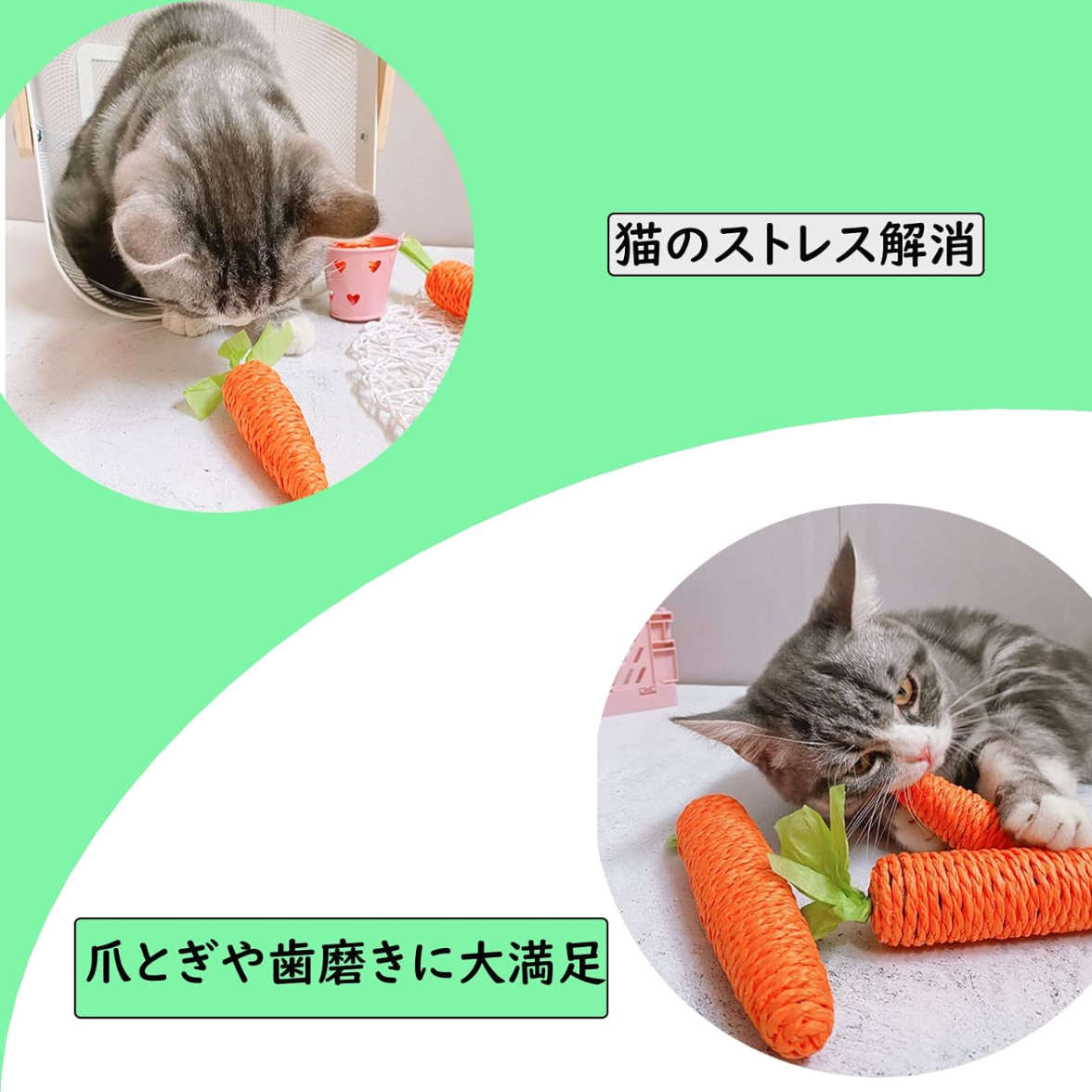 猫の噛むおもちゃ（2点）｜人参型・可愛い・猫歯ぎしり棒・噛むスティック・運動不足対策・肥満解消・音が出る|undefined