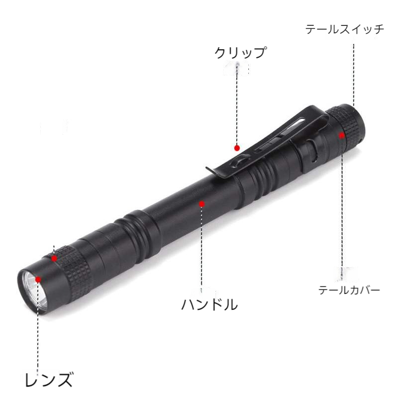 ペンライト｜LED・ミニ懐中電灯・小型・ポケット クリップ付き・携帯便利・コンパクト・防水・防災・地震|undefined