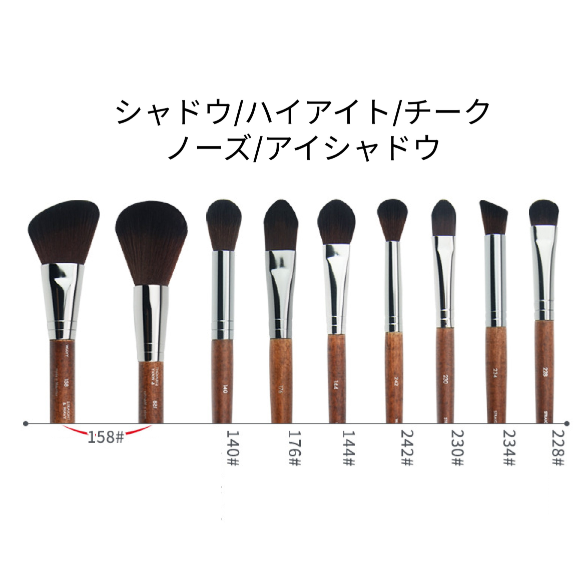 【プロ化粧師推薦】MUF高級繊維毛メイクブラシ｜1本入・パウダー・チーク・ファンデーション・アイシャドウ・アイライナー・ノーズシャド・アイブロウ|undefined