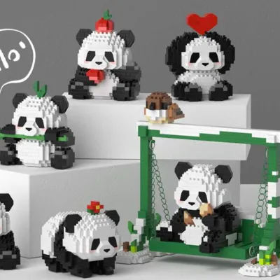 ミニ ブロック｜可愛いパンダ・ブリストルブロック・積み木・玩具・子供・贈り物・誕生日プレゼント・スイング