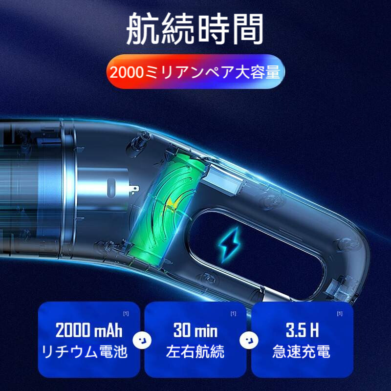 ハンディークリーナー｜コードレス・車用掃除機・usb充電式・120Wハイパワー・コンパクト・軽量|undefined