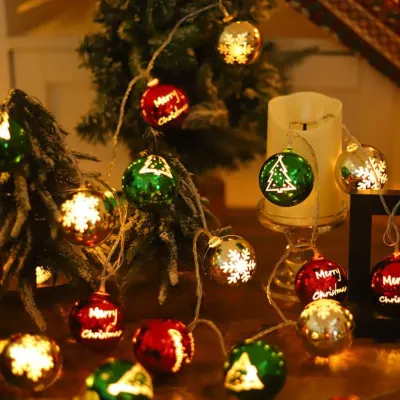 LEDクリスマスボールライト｜星型チャーム・クリスマスツリー装飾・雰囲気ライト・デコレーションカラーライト