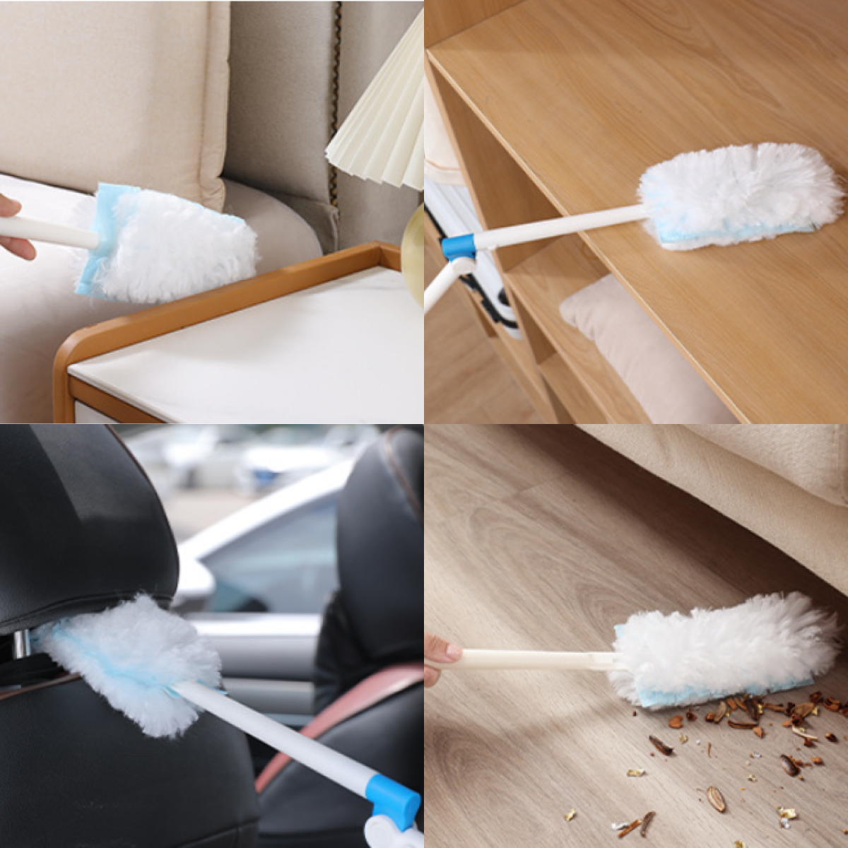 もこもこ伸縮ホコリ取りワイパー｜静電気でホコリをキャッチ・使い捨て/繰り返し使用・掃除しにくい場所にも届く・時短でホコリ取り・年末大掃除|undefined