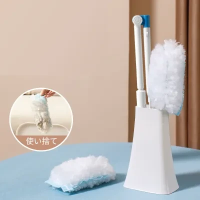 もこもこ伸縮ホコリ取りワイパー｜静電気でホコリをキャッチ・使い捨て/繰り返し使用・掃除しにくい場所にも届く・時短でホコリ取り・年末大掃除
