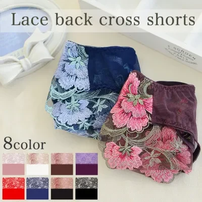 【日本国内発送】8色のアサガオの花柄刺繍がクールセクシーなショーツ｜セクシー ショーツ・花柄刺繍・8色・花柄刺繍・ポイント消化
