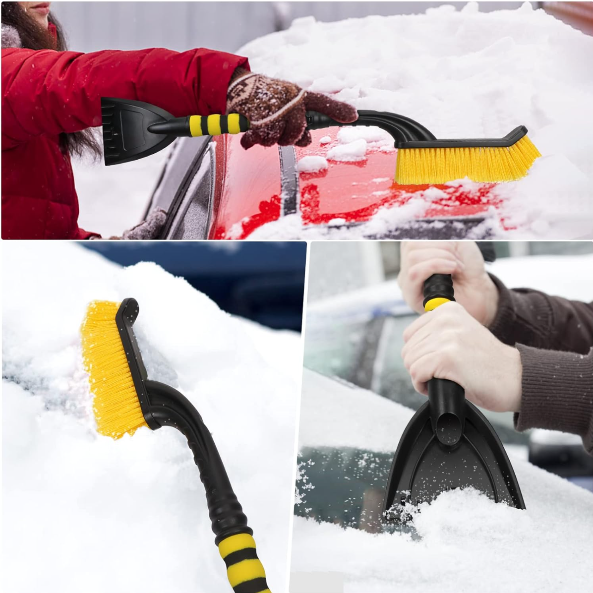 車用スノーブラシ｜車用雪かき・一台2役・分解可能・除雪・ほうき・アイススクレーパー付き・車用・除雪ブラシ・連結式・雪かきブラシ・雪対策・霜取り・雪落とし|undefined