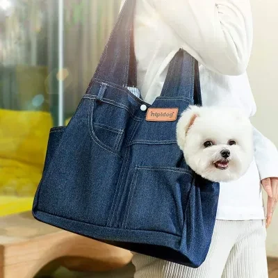 ペットキャリー｜犬用・カジュアル・ポケット付き・大容量・猫用・斜め掛け・ペットバッグ