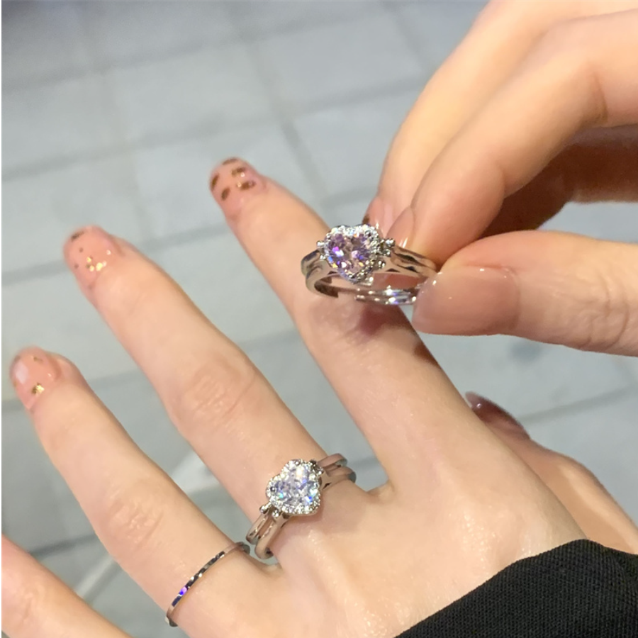 反転できる指輪｜リング・気品ある・キラキラ・オープンリング・ダブルリング・オシャレなデザイン|undefined