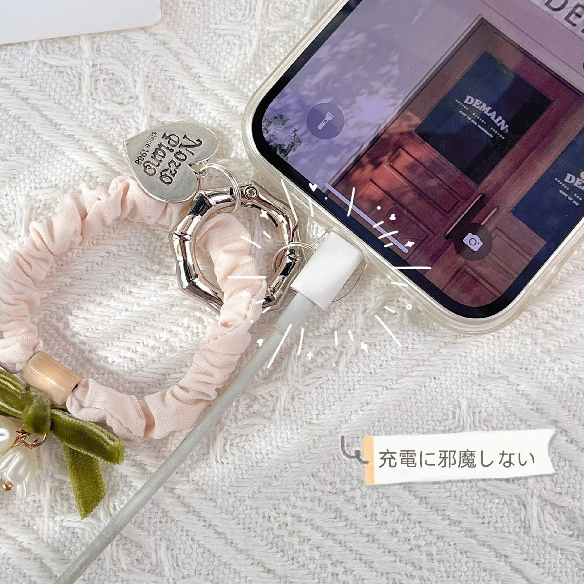 スマホストラップ｜手提げ・携帯ストラップ・上品・リボン・可愛い・鈴蘭|undefined