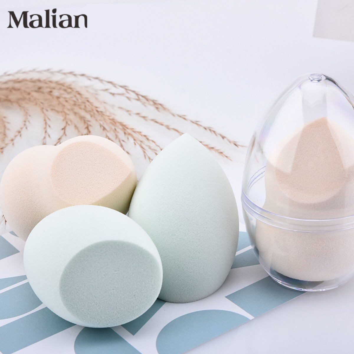 Malian セット｜スポンジ・化粧パフ・収納ボックス付き・柔らかい・携帯便利・乾湿両用・均一に整え|undefined