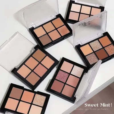 SWEETMINT6色アイシャドウパレット｜日常メイク・低彩度・多機能・総合アイシャドウパレット