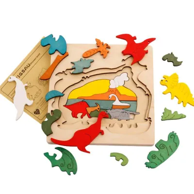 木製の立体パズル｜動物の組み合わせ・幼児向け・3D・思考力・レーザー彫刻・おもちゃ・智育おもちゃ