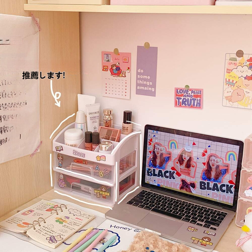 ✨収納ボックス✨｜ins風・引き出し式・学生・防塵・透明・スキンケア・化粧品・リップ・かわいい・強い耐久性・大容量・ペン立て・筆箱・収納|undefined