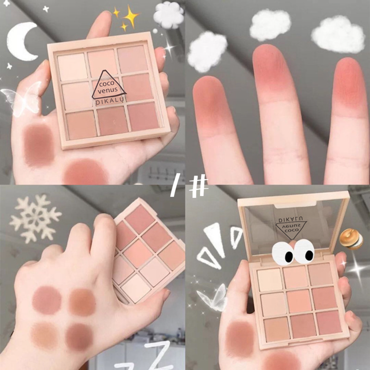 DIKALU クリア9色アクリルアイシャドウパレット｜ニンピン アイシャドウ |undefined