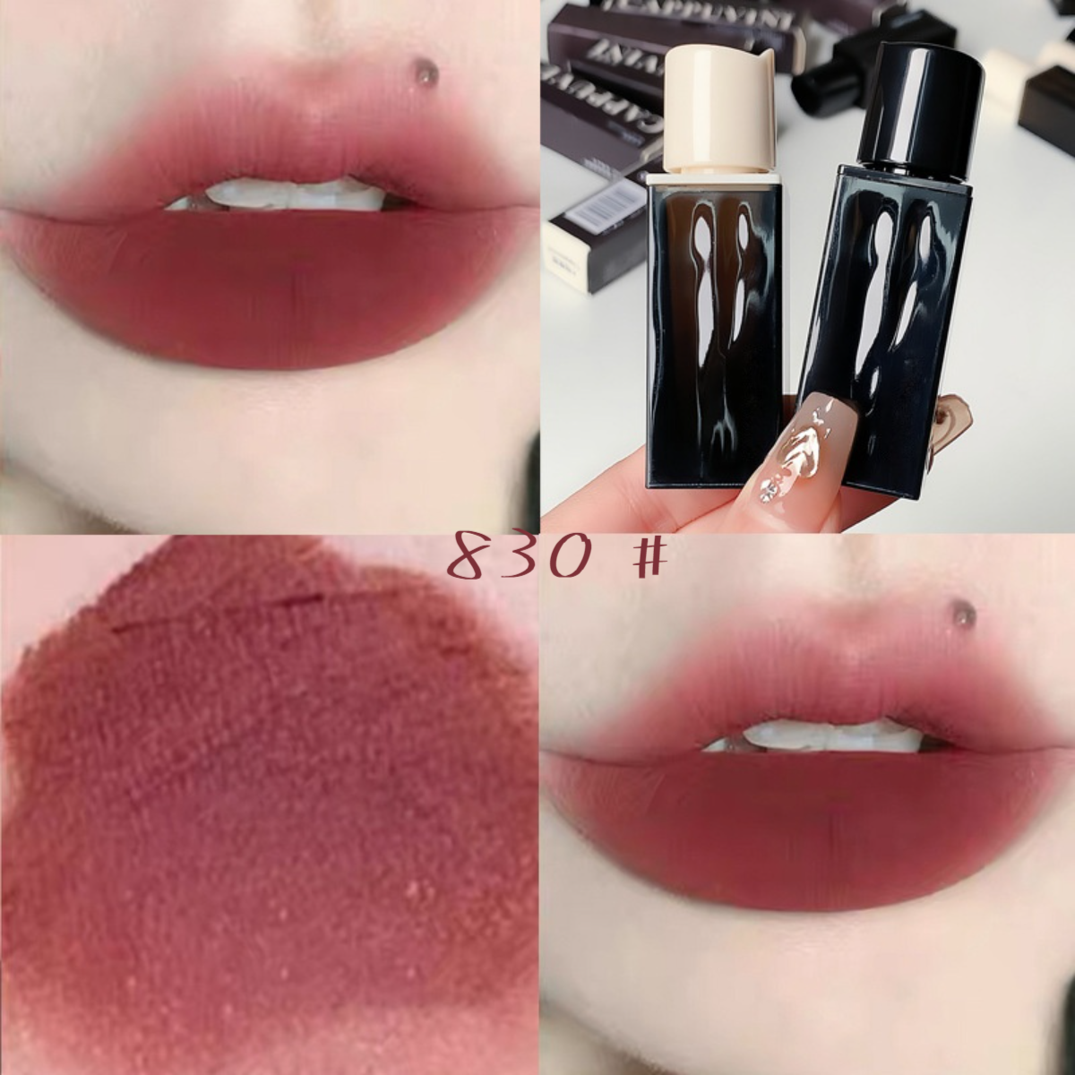 Cappuvini リップグロス｜カラフルコスメ・リップ・偽素顔・マット生地・INS・高級|undefined