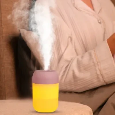 ナイトライト付き加湿器300ml｜軽量・連続8時間まで使用可能・USB給電式