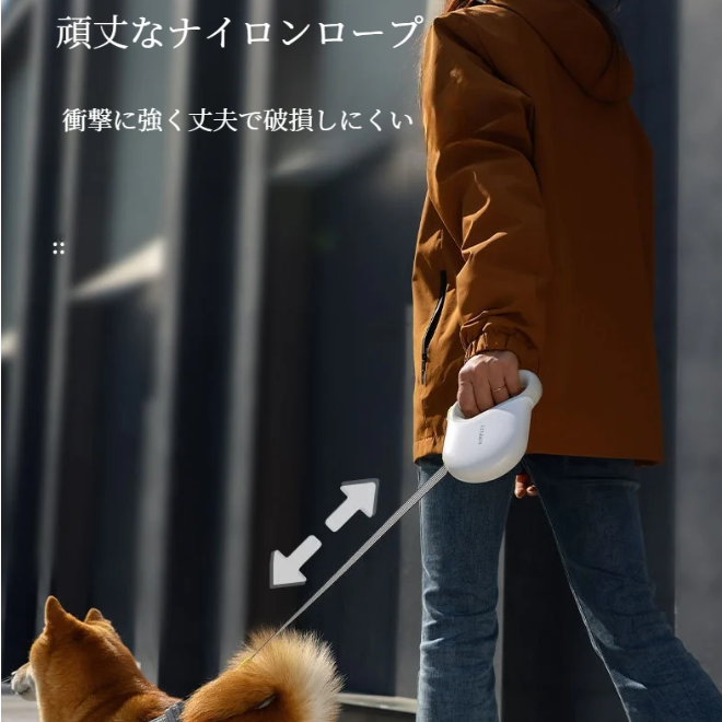 犬用リード｜5M・伸縮リード・犬用リード・自動巻き・反射テープ・ 夜間散歩|undefined