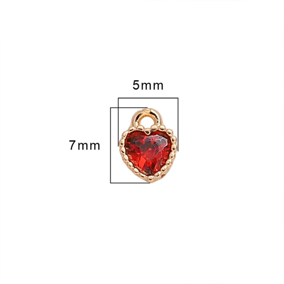 ハート型チャーム｜【2点】ジルコニア・K18GF・サイズ5×7ｍｍ・ハンドメイド・デコパーツ|undefined