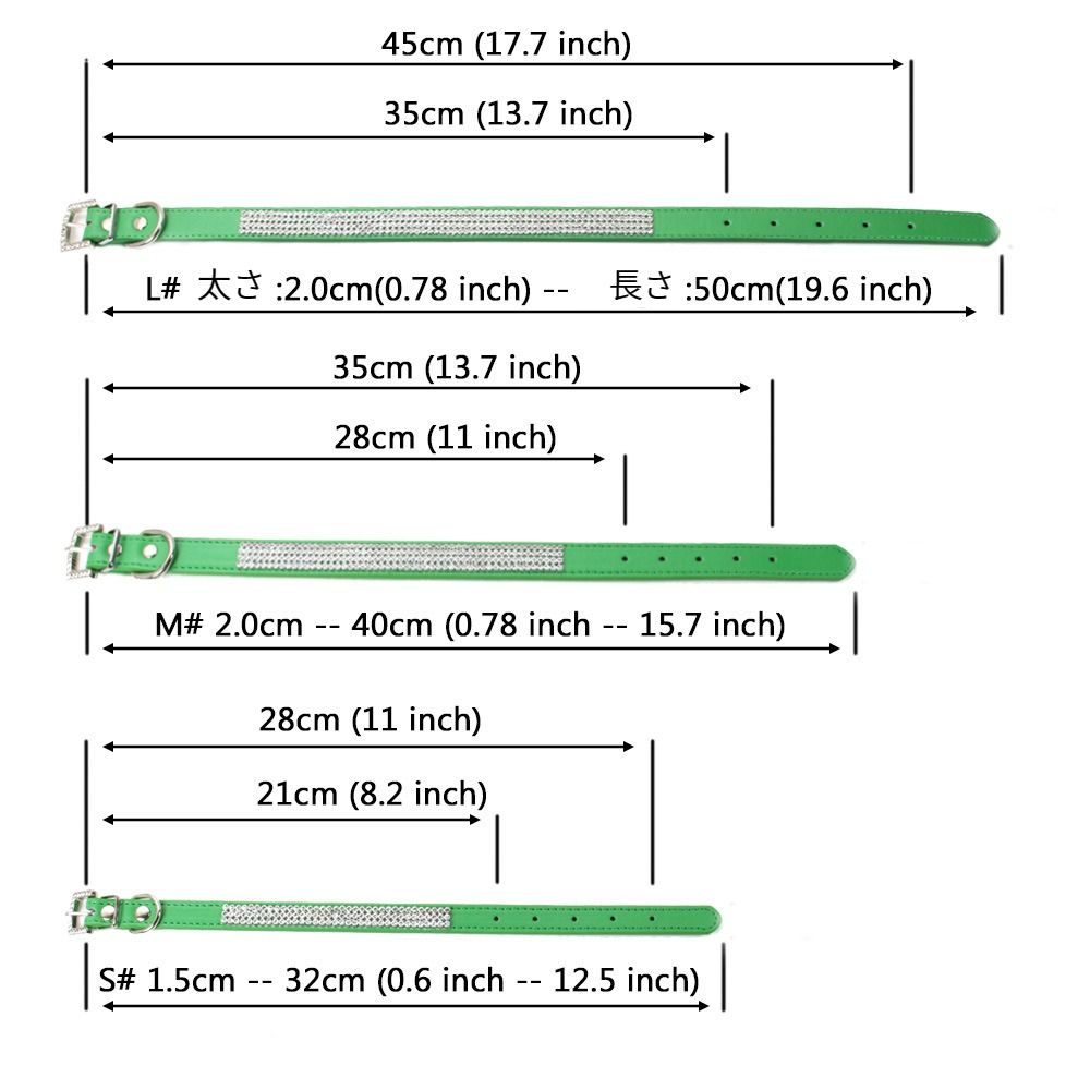 ベルトタイプ首輪50cm｜キラキラペット用首輪・猫犬ネックレス・輝くPUレザー・キャンディーカラー・多サイズ・犬用猫用首輪・耐摩耗|undefined