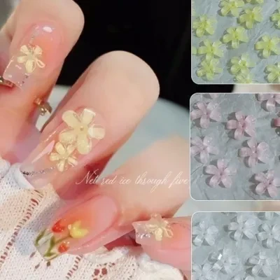 【50個】ネイルパーツ｜花・7/10mm・立体感・かわいい・ネイルチップ用品・ピンク・青・ネイルアート