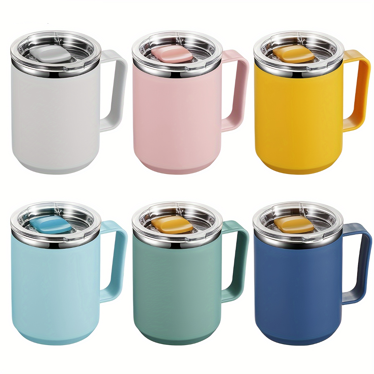 450mlコーヒーマグ｜アウトドア用品・キャップ用品・ハンドルと蓋付き・304ステンレス鋼ウォーターボトル・携帯に便利|undefined
