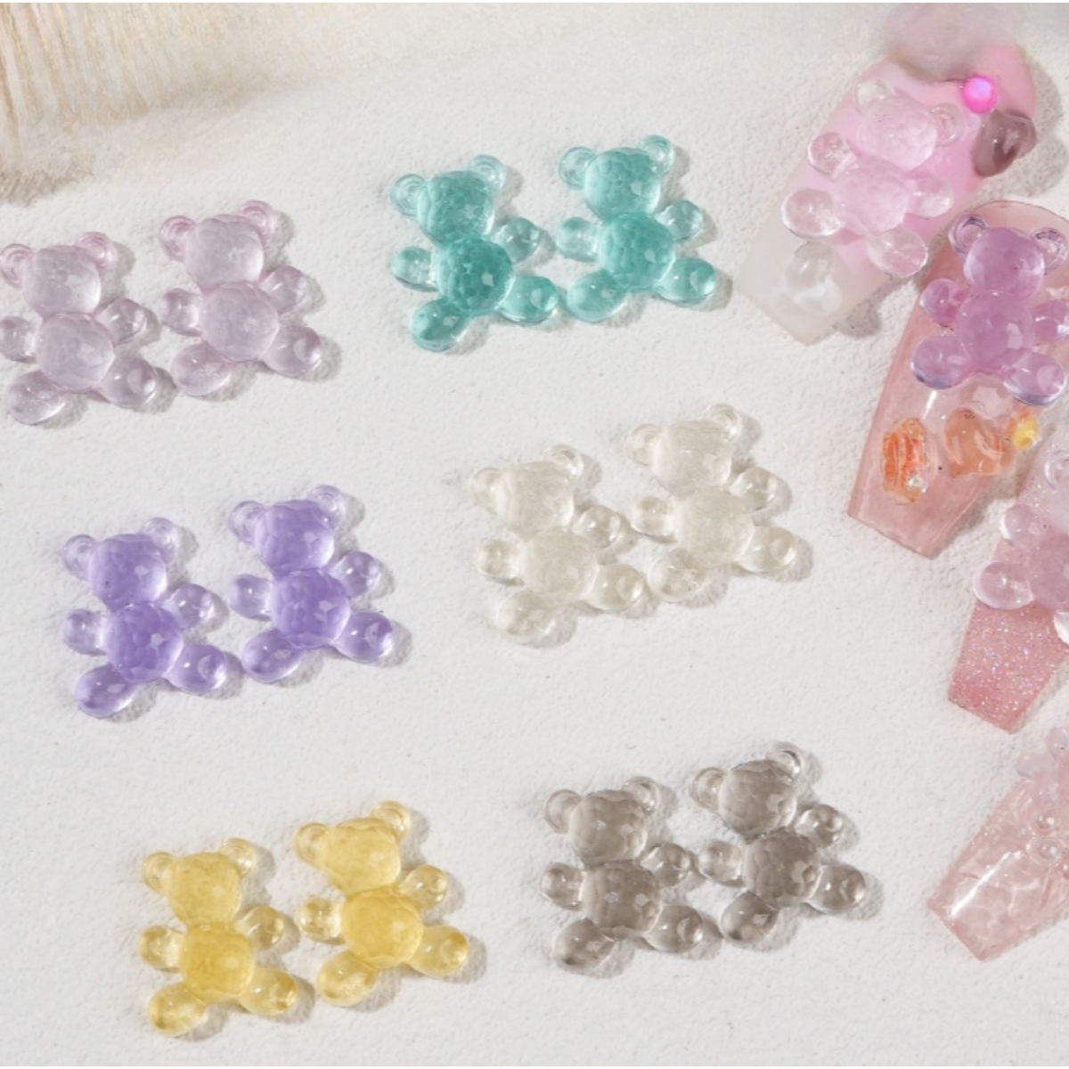【20個】夜光ネイルパーツ｜アクセサリー・熊・キャラクター・ネイルチップ用品・ネイルアート・可愛い|undefined