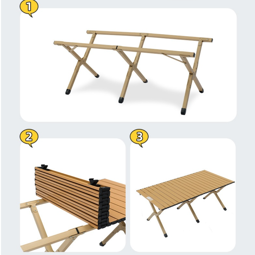 キャンプ用スチールロールテーブル｜90cm/120cm・アウトドア用品・折りたたみ式・巻きテーブル・携帯に便利・装備・防水性と耐傷性|undefined