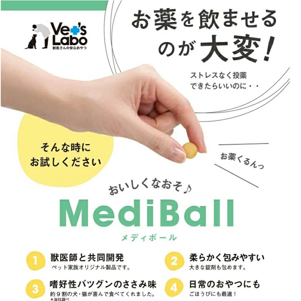 Vet's Laboビーフ味メディボール｜犬用・Vet's Labo・投薬補助用おやつ・日本製|undefined