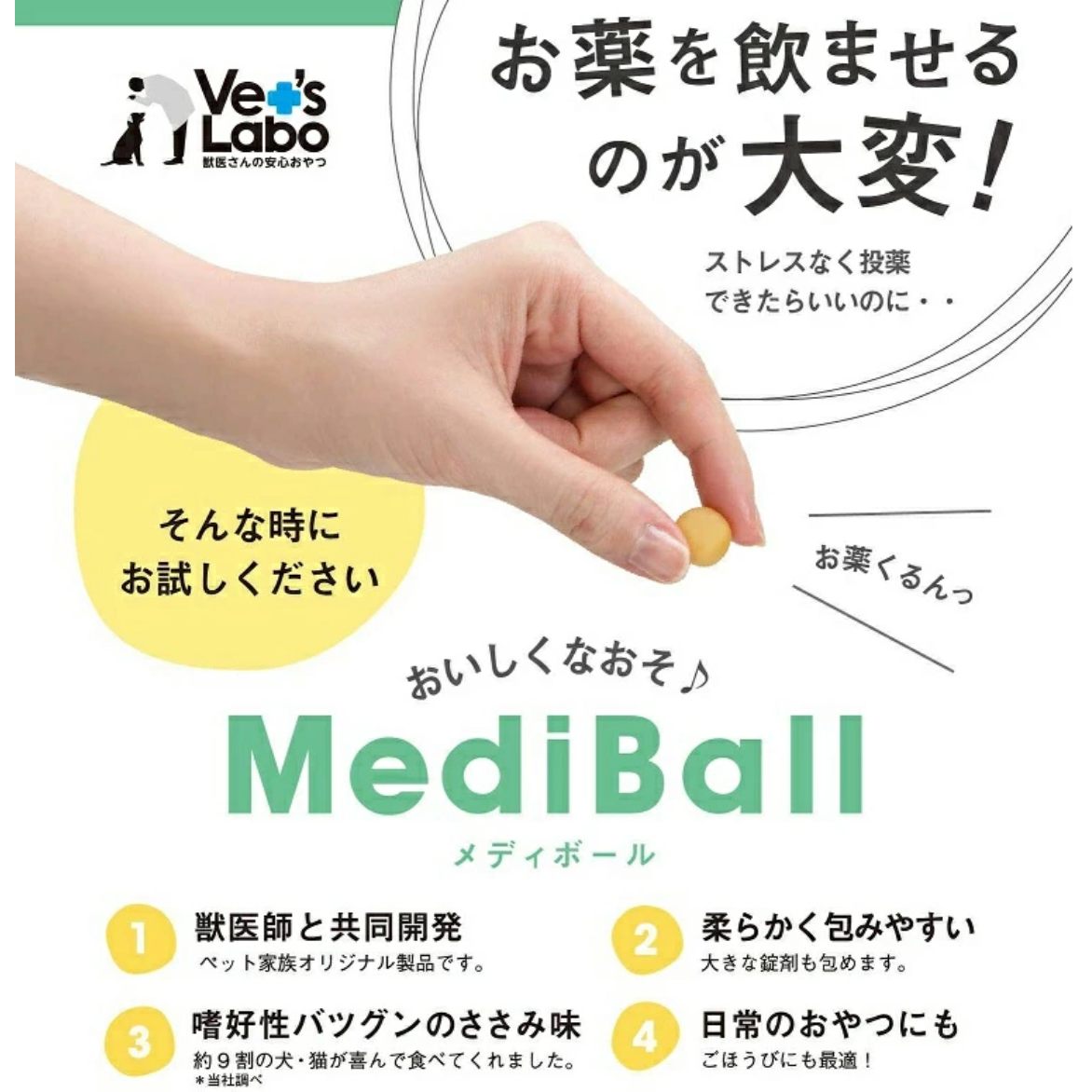 Vet's Laboチーズ味メディボール｜犬用・Vet's Labo・投薬補助用おやつ・日本製|undefined