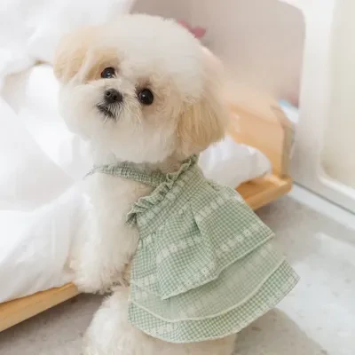 ペットワンピース｜スカート・ペットウェア・犬服・猫服・可愛い・ペット服・甘い・チェック柄・ペットウェア・レース
