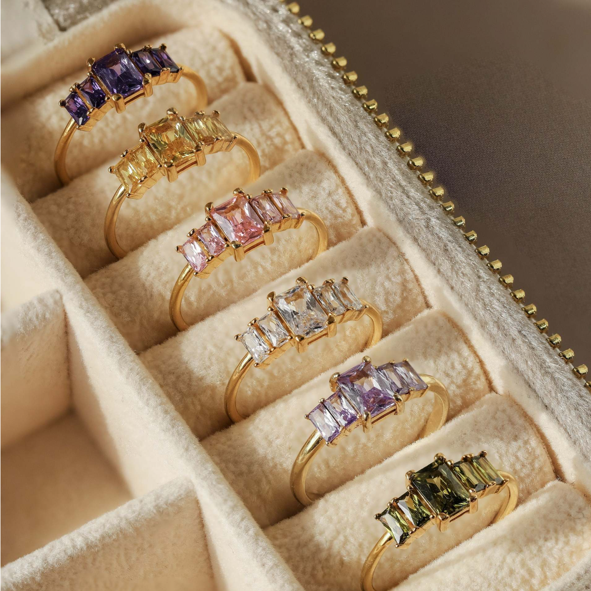 指輪｜1-12月誕生石・タイタンスチール・カラー長持ち・シンプル・リング|undefined