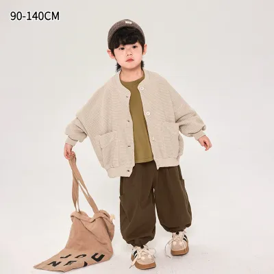 コート｜男の子用・子供服・韓国風・ベースボールジャケット・春服・編み上げ上着