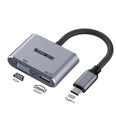 ハブ2in1｜USB TypeCto HDMI VGA 変換アダプタ、Vilcome USB Type C  Thunderbolt 3 to VGA 