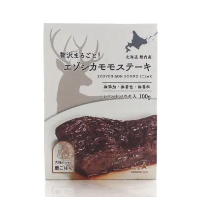 ペット用エゾシカ肉｜エゾシカ肉のモモステーキ・100g ・ノースイノベーション・ エゾシカ肉・ 蝦夷鹿肉 ・えぞしか肉