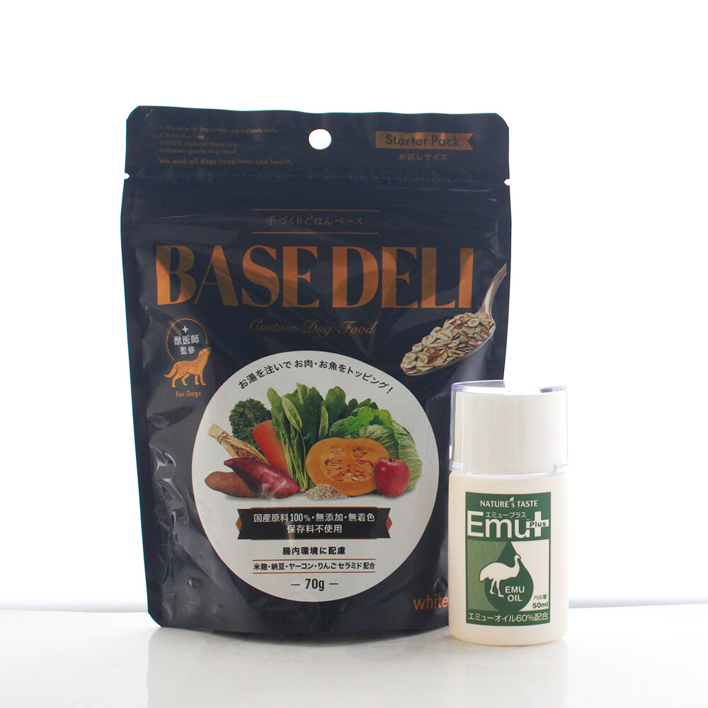 ペットフード | 手づくりごはんベース BASE DELI 70g×ネイチャーズテイスト エミュープラス 50ml ベースデリ ドッグフード ホワイトフォックス|undefined