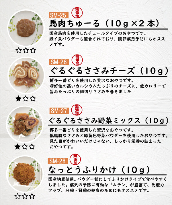犬猫用 ペットのおやつ｜福袋「もぐもぐ5」選べるおやつ（5種類×各4個付）20個セット +ミニおやつ 無添加  ジャーキー ガム 馬肉 鹿肉 魚 鮭 マグロ 　|undefined