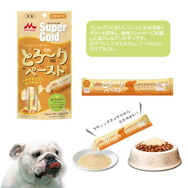 森永 犬用おやつ｜ SuperGold とろ～りペースト フィッシュ＆ポテト 低アレルゲン 魚のおやつ|undefined