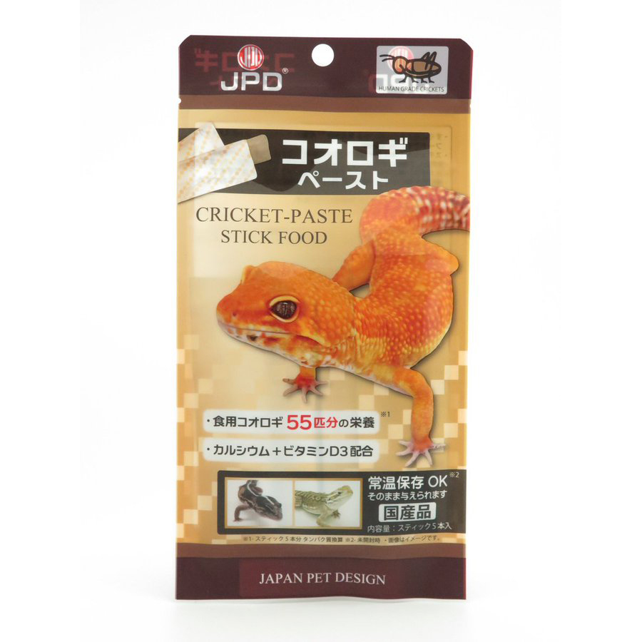 爬虫類用 コオロギペースト| （6g×5本）×レプテイン 乾燥コオロギ ML（ハネ無し） 50g パック コオロギ研究所 ステックフード 餌 エサ |undefined