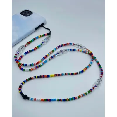 スマホストラップ｜携帯ストラガラスビーズ・水晶風鈴・斜め掛け・携帯ストラップ・アクセサリ・カラフル