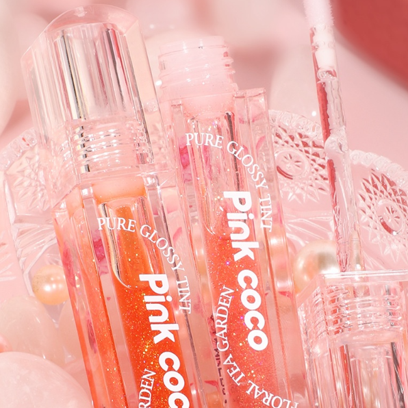 PINK COCO リップグロス｜みずみずしい・ガラスのように・保湿・しわを改善・リップオイル・ラメ入り|undefined