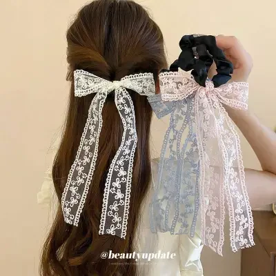ヘアゴム｜リボン・蝶々・シュシュ・ロングタイプ・髪留め・女の子・可愛い・ヘアアクセサリー