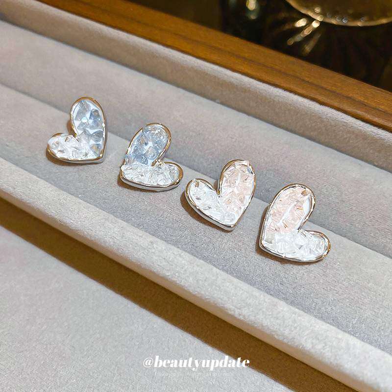 ピアス｜グラデーションブルーピンク水晶ハートピアス・可愛い・小さめ・日常・通勤・女の子向け|undefined