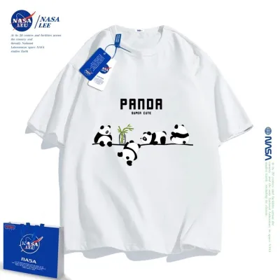 Tシャツ｜NASA・パンダ・プリント・カートゥーン・コットン・2024夏新作・ストライプ・レーディス・メンズ・服