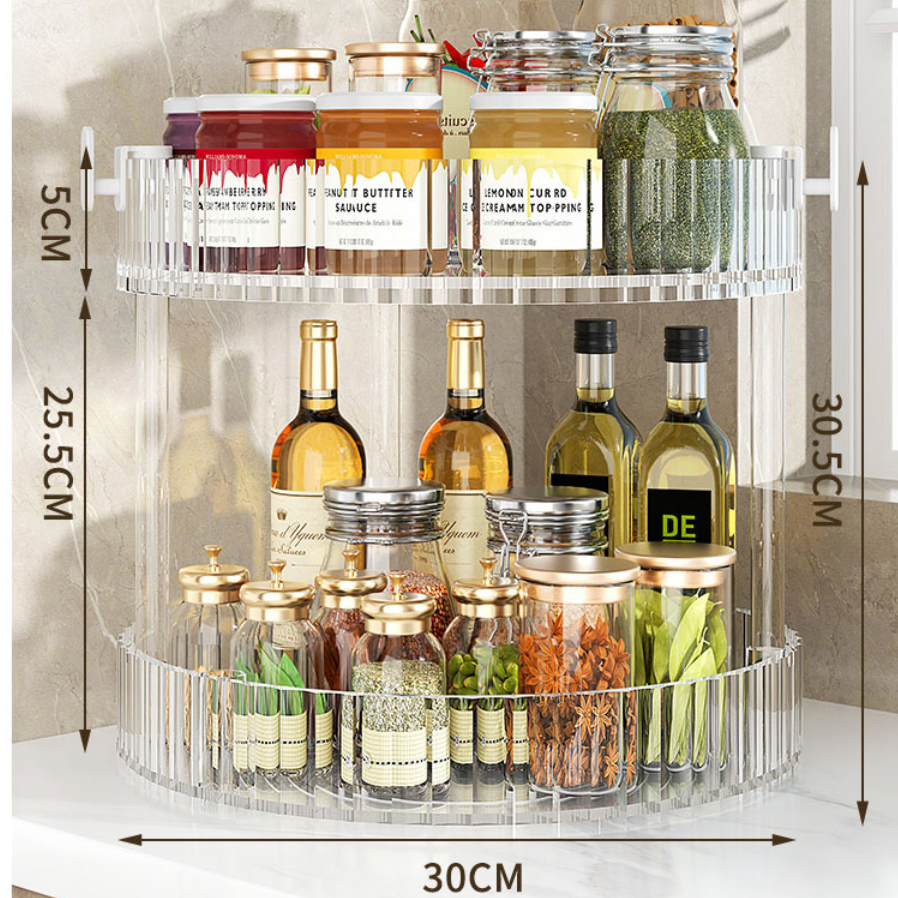 回転式収納ラック｜円形・キッチン・バスルーム収納・調味料・化粧品・透明・洗面台|undefined