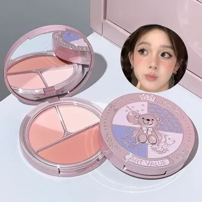 Art Valueチークパレット｜3色・マット・ハイライト・多用途・メイクアップ・化粧品
