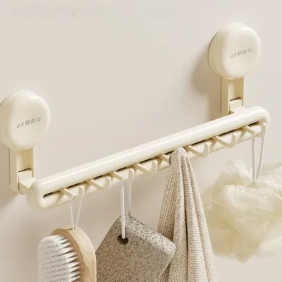 吸盤タオルハンガー｜トイレ用・穴あけ不要・タオル掛け・長めのフック・取り出しやすい・バスルーム用・タオル収納ラック