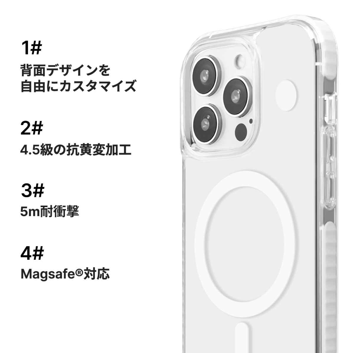 背面カバー着脱式スマホケース｜MagSafe対応・5M落下保護・4.5レベル黄変防止・ベースケース・バックカバー交換可能・オリジナル|undefined