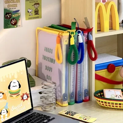 ファイル袋｜A4・透明・プラスチック・学生用・ジッパー付き・教科書・試験用紙・文房具・収納袋