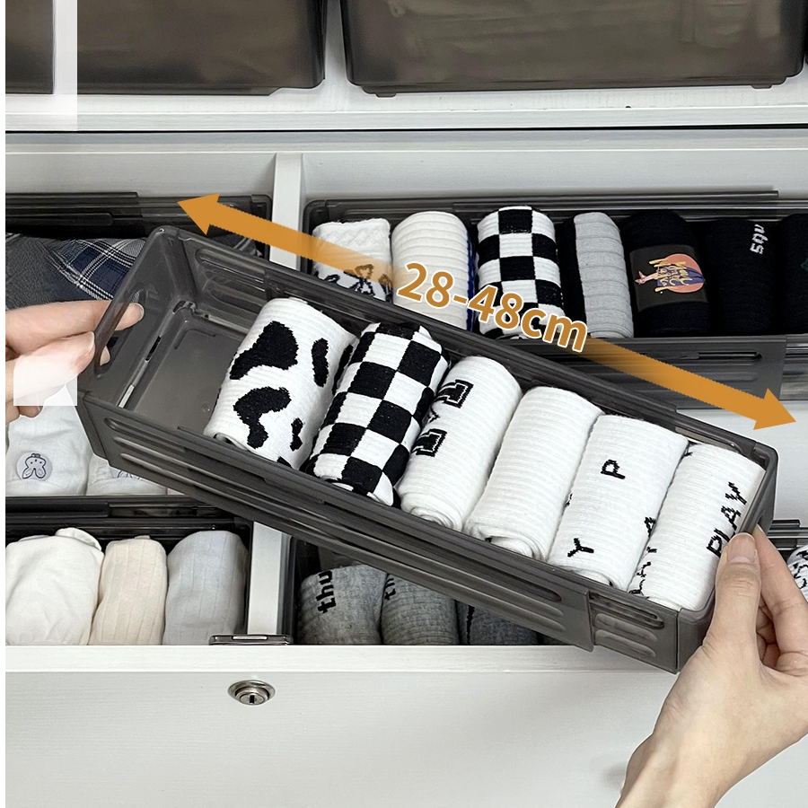 収納ボックス｜クローゼット用・引き出し式・仕切り・下着整理・パンツ整理・伸縮可能・便利・シンプル|undefined